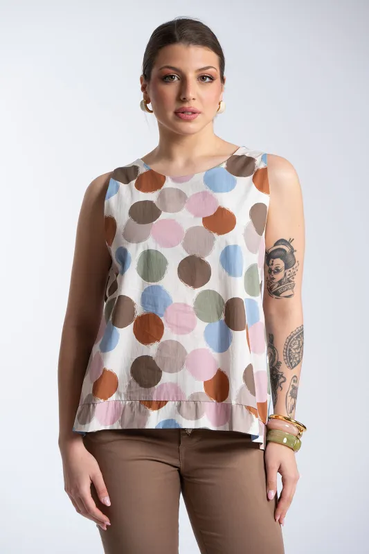 Μπλούζα Αμάνικη Μεγάλα Πουά