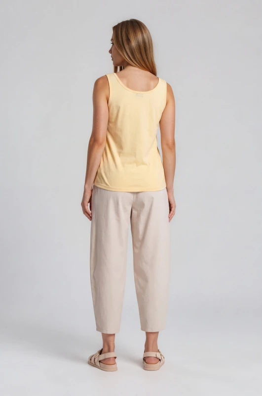 Blouse Sleeveless Solid-Color 