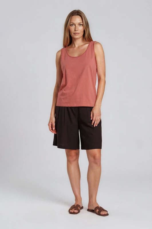 Blouse Sleeveless Solid-Color 