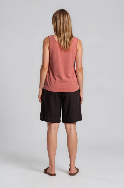 Blouse Sleeveless Solid-Color 