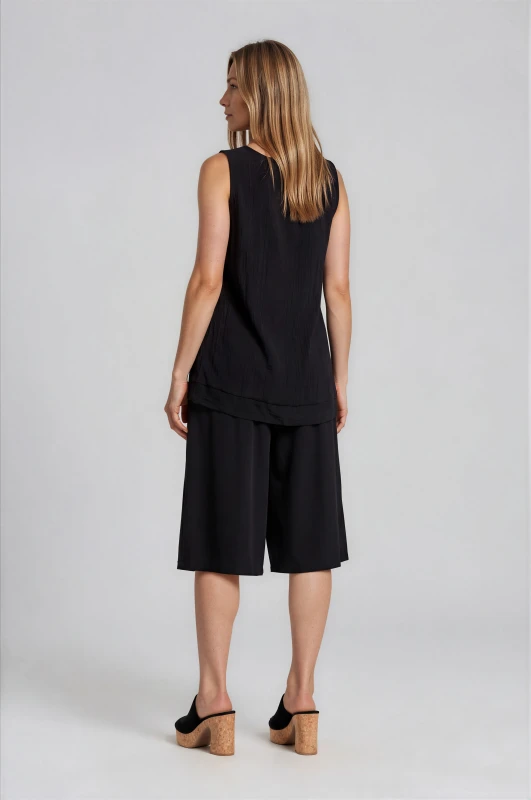 Elina Solid-Color Sleeveless T-Shirt Scarf 