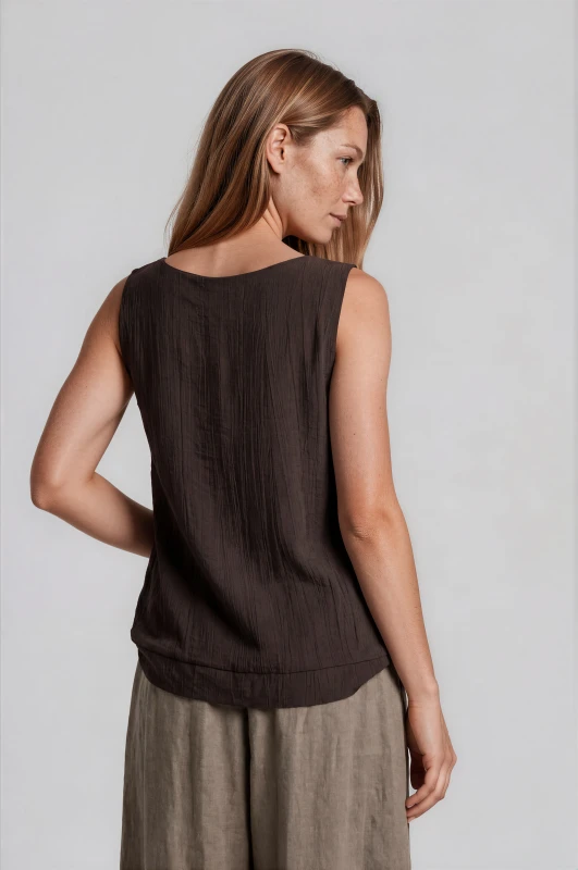 Elina Solid-Color Sleeveless T-Shirt Scarf 
