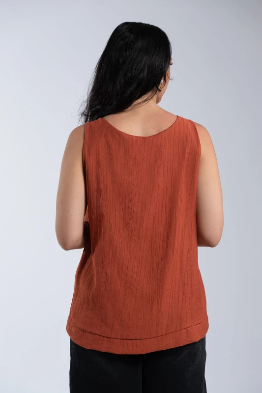 Elina Solid-Color Sleeveless T-Shirt Scarf 
