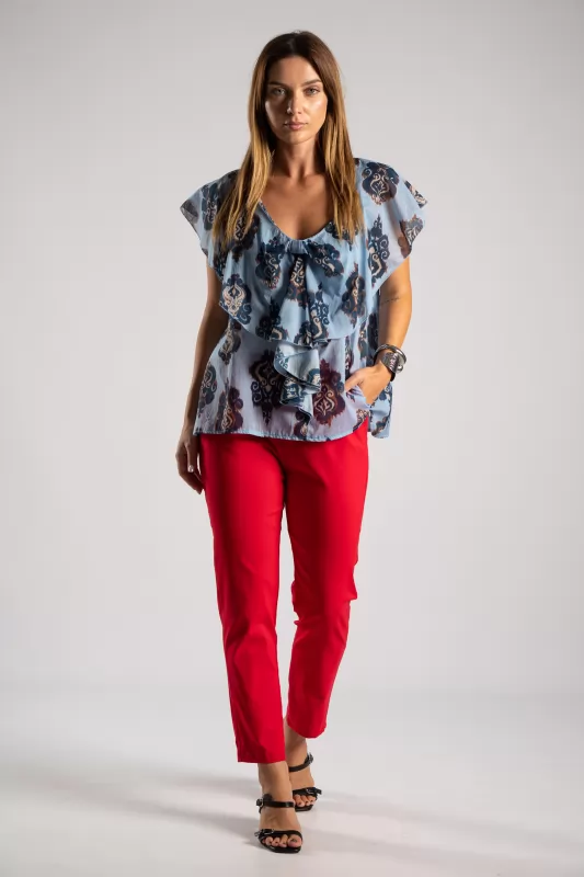Blouse Sleeveless Baroque Volant