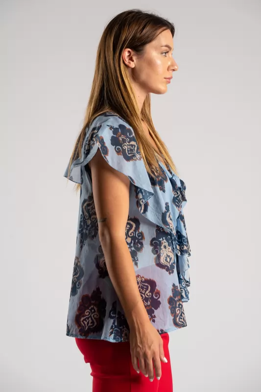 Blouse Sleeveless Baroque Volant
