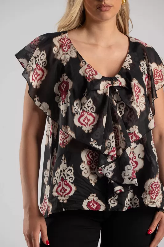 Blouse Sleeveless Baroque Volant