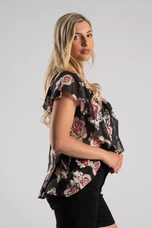 Blouse Sleeveless Baroque Volant