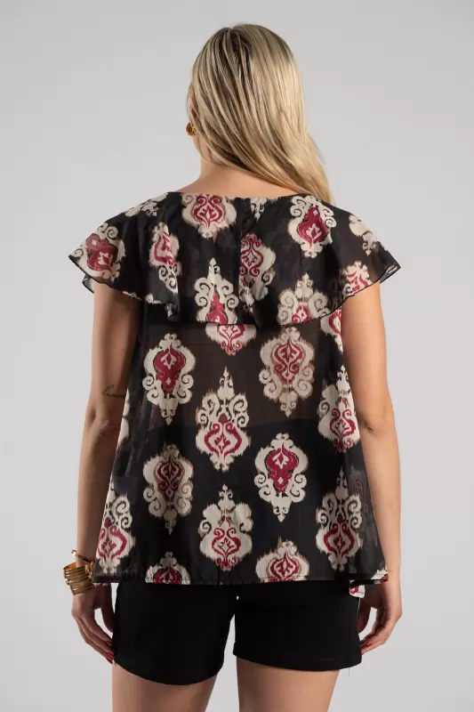 Blouse Sleeveless Baroque Volant