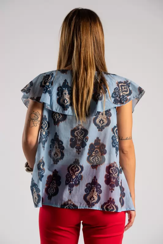 Blouse Sleeveless Baroque Volant