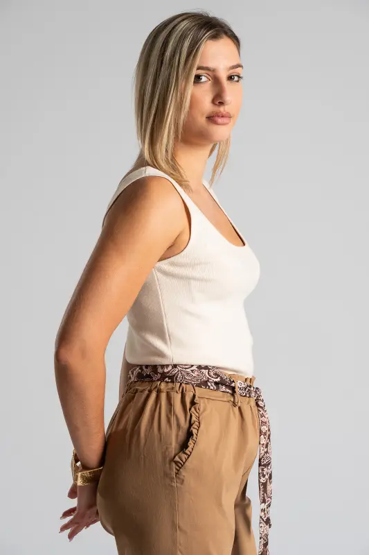 Blouse Sleeveless Knitted Plain