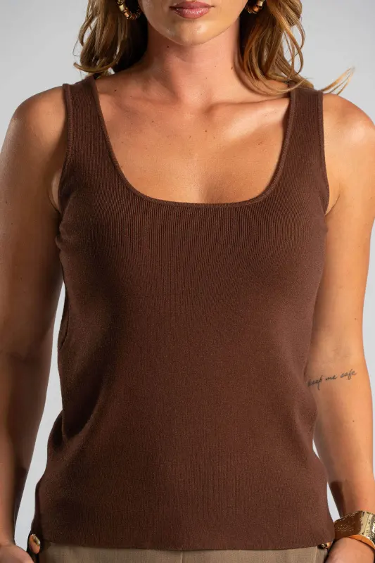 Blouse Sleeveless Knitted Plain
