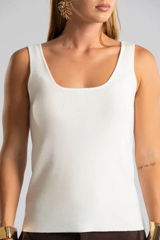 Blouse Sleeveless Knitted Plain