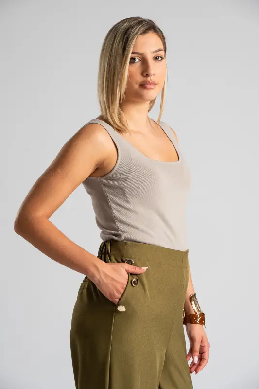 Blouse Sleeveless Knitted Plain