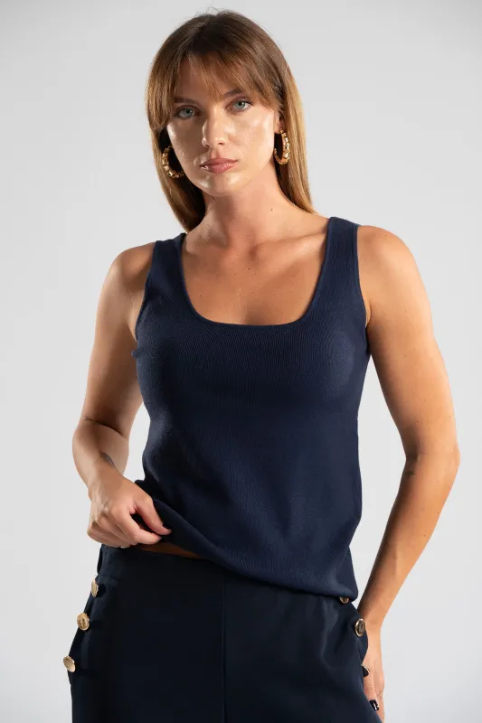 Blouse Sleeveless Knitted Plain