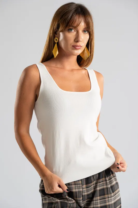 Blouse Sleeveless Knitted Plain