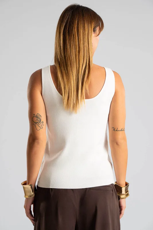 Blouse Sleeveless Knitted Plain