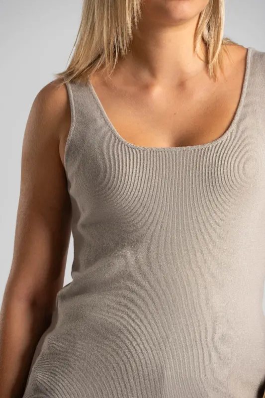 Blouse Sleeveless Knitted Plain