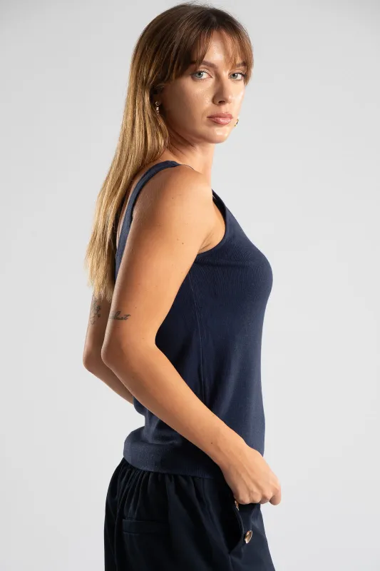 Blouse Sleeveless Knitted Plain