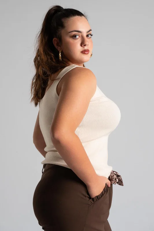 Blouse Sleeveless Knitted Plain