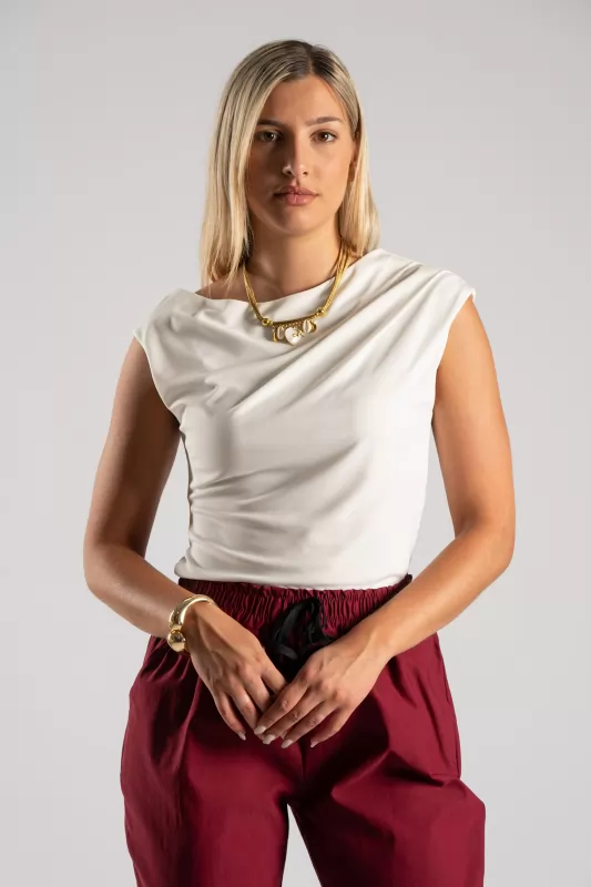 Blouse Sleeveless Drape
