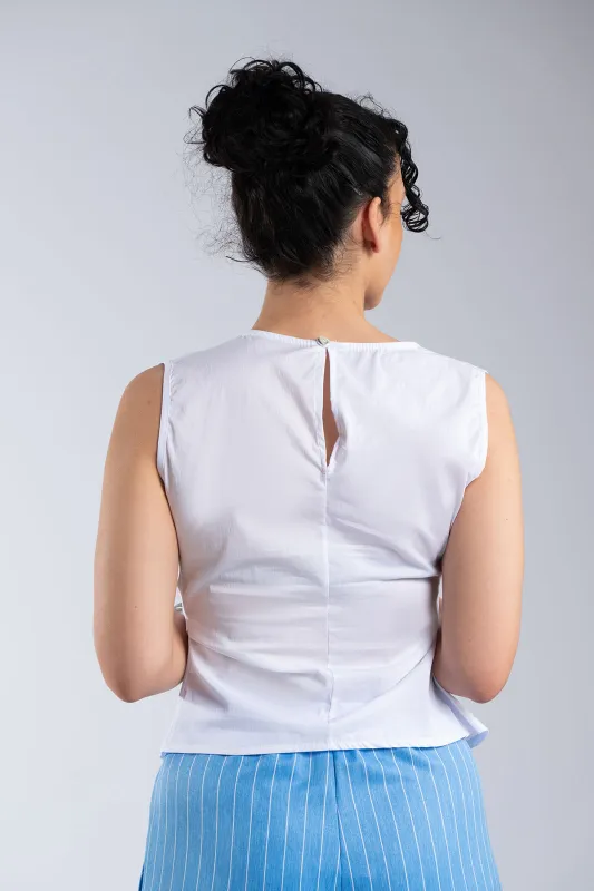 Sleeveless Blouse Side Tie