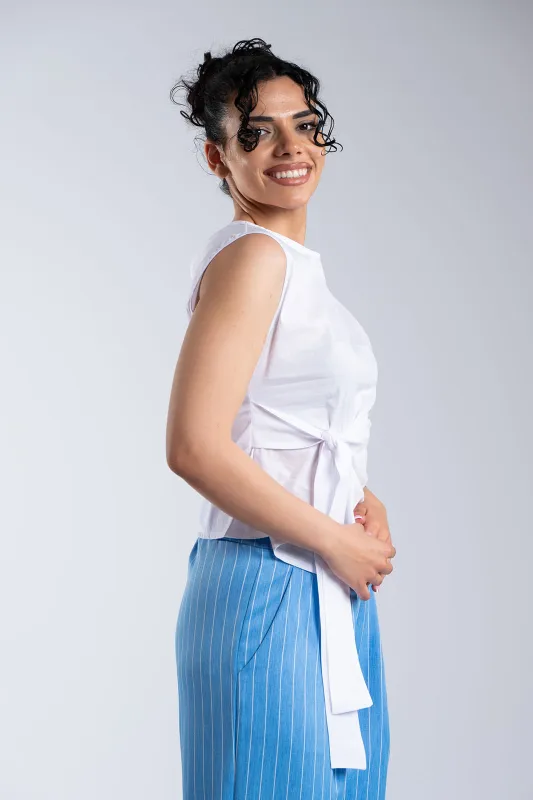 Sleeveless Blouse Side Tie