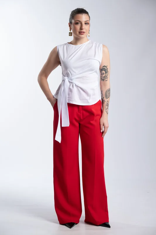Sleeveless Blouse Side Tie