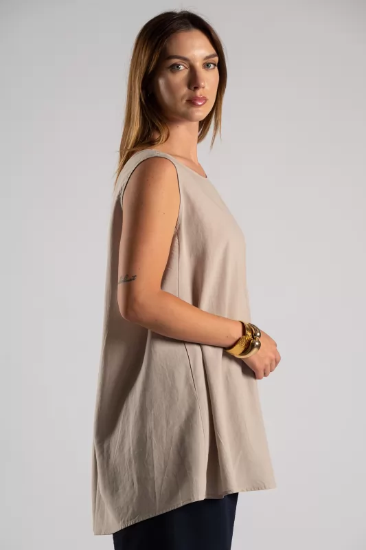 Sleeveless Blouse Back Knot 