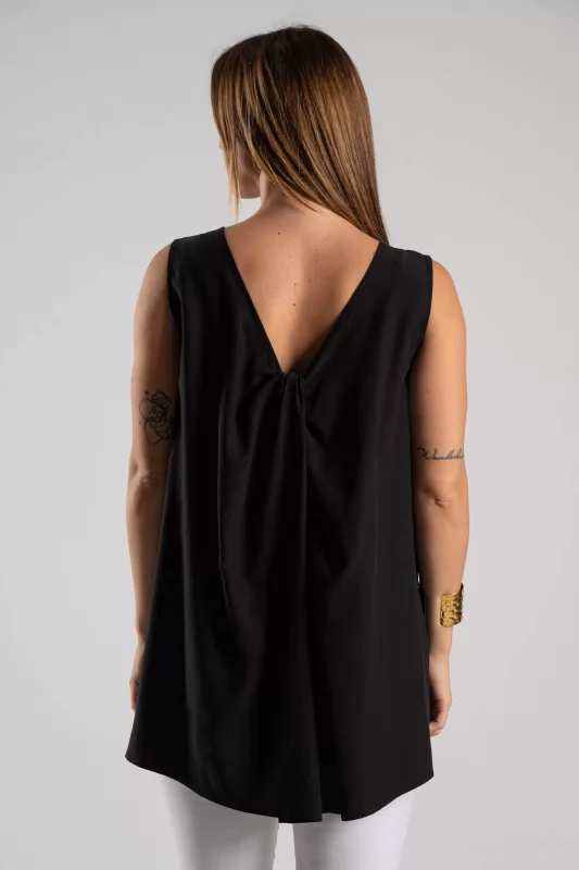 Sleeveless Blouse Back Knot 
