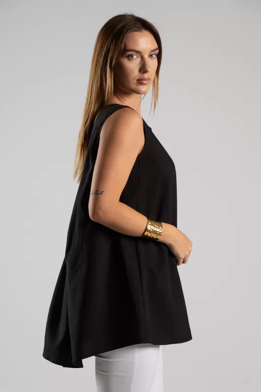 Sleeveless Blouse Back Knot 