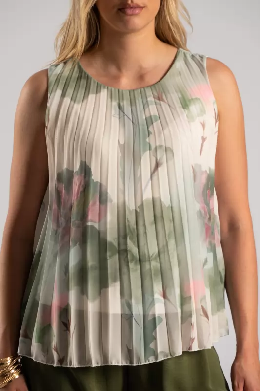 Μπλούζα Αμάνικη Πλισέ Floral