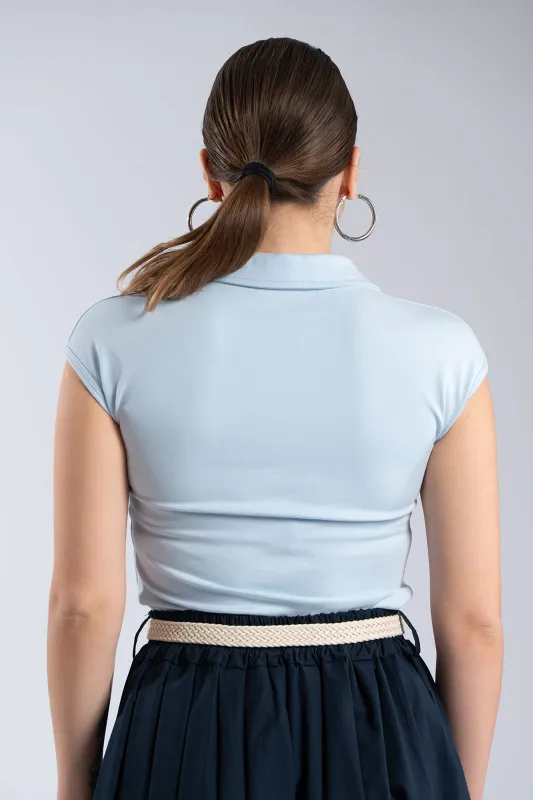 Sleeveless Polo Shirt Collar