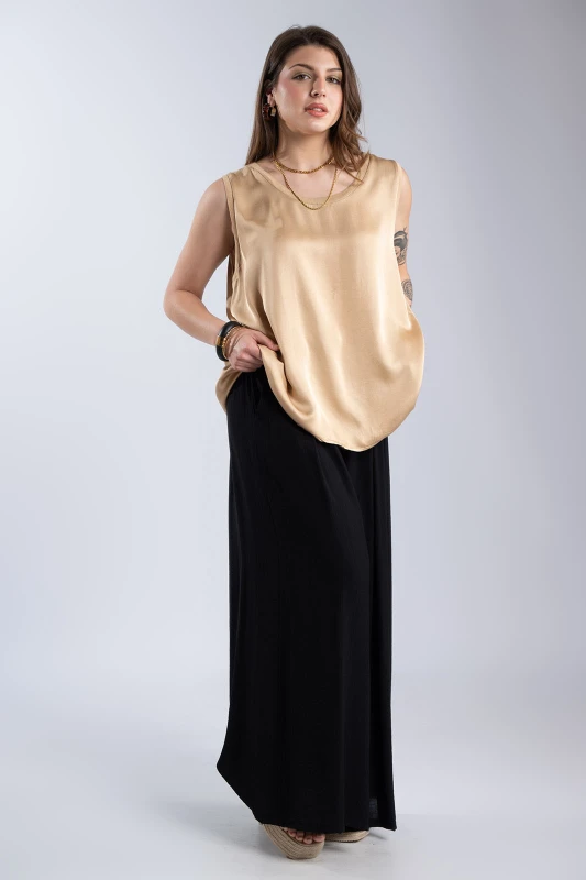 Blouse Sleeveless Round-Neck 