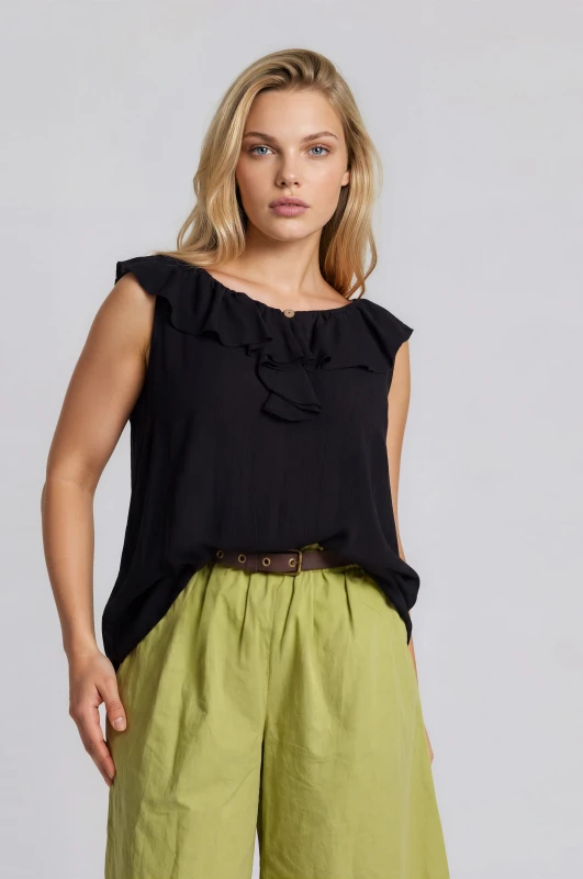  Blouse Sleeveless V Neck