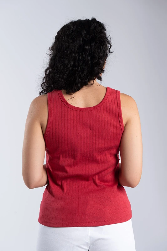 Sleeveless Cotton Mesh Top 
