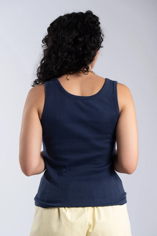 Sleeveless Cotton Mesh Top 