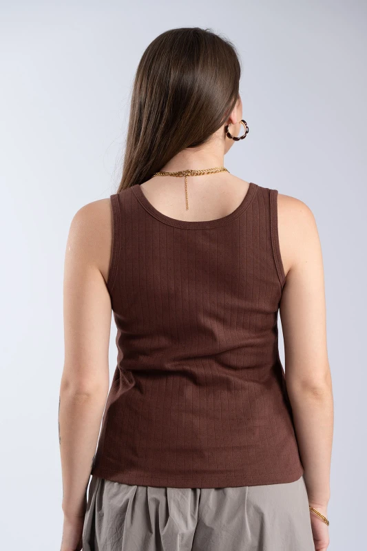 Sleeveless Cotton Mesh Top 