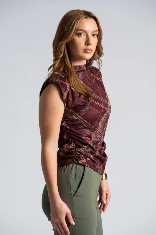 Sleeveless Blouse Pads Chains