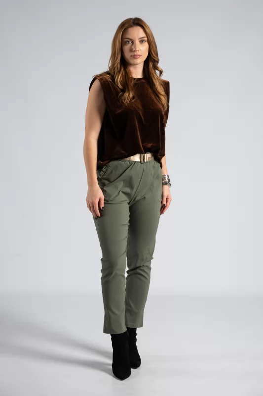 Sleeveless Velvet Blouse