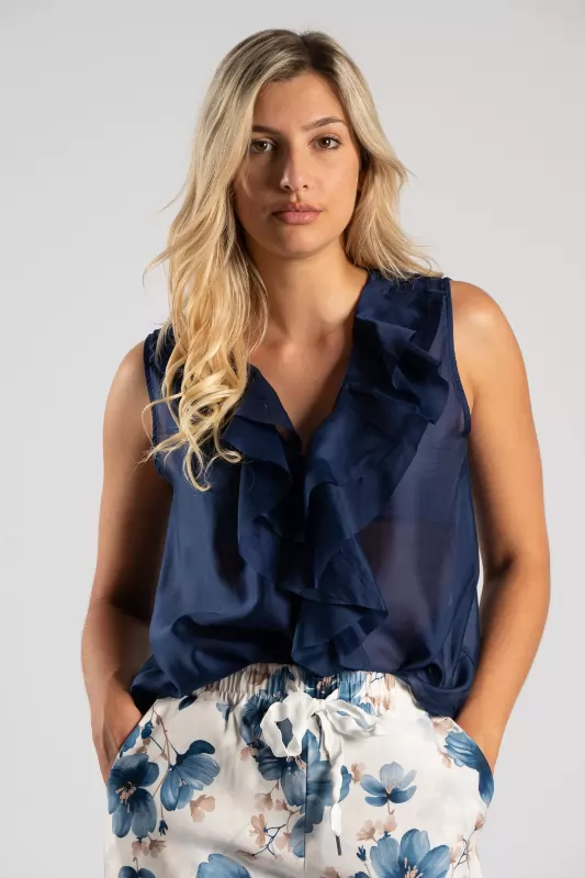 Blouse Sleeveless Volant