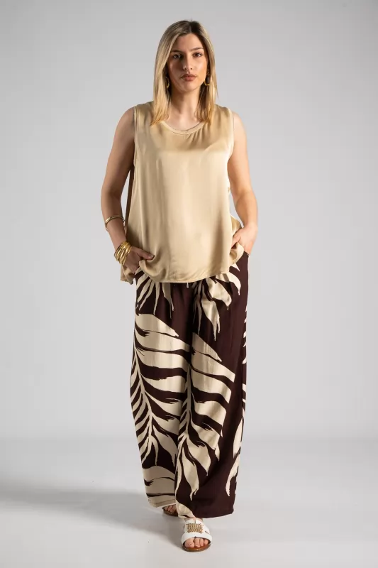 Blouse Sleeveless Gold Thread