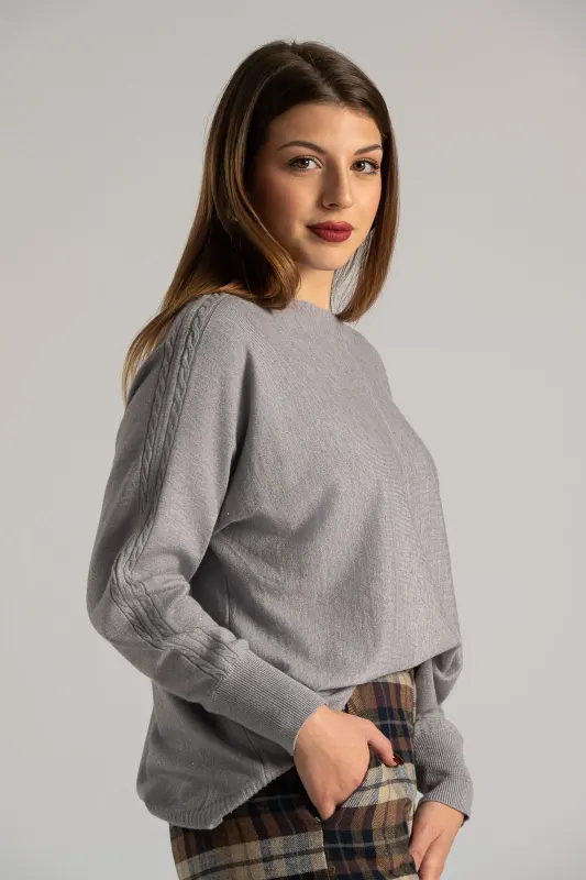 Blouse Embossed Knitting Sleeves