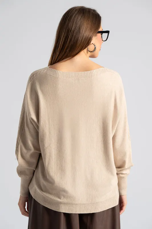 Blouse Embossed Knitting Sleeves