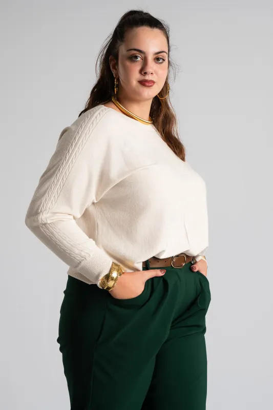 Μπλούζα Ανάγλυφη Πλέξη Μανίκια