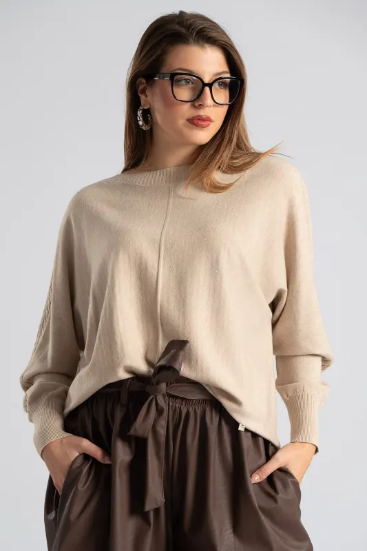 Blouse Embossed Knitting Sleeves