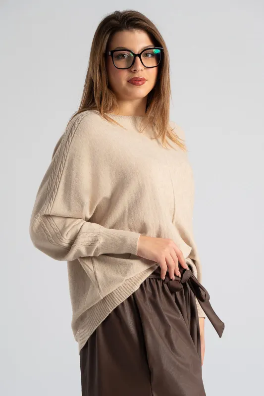 Blouse Embossed Knitting Sleeves