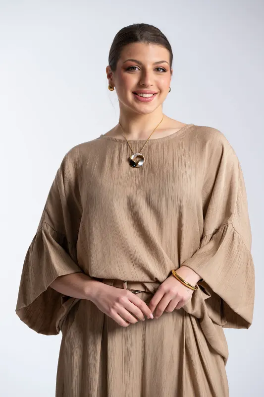 Μπλούζα Ανάγλυφη Υφή Καμπάνα Μανίκια