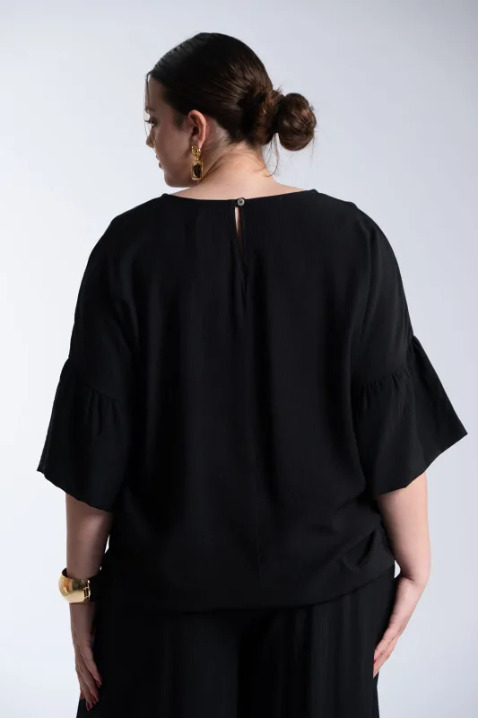 Μπλούζα Ανάγλυφη Υφή Καμπάνα Μανίκια