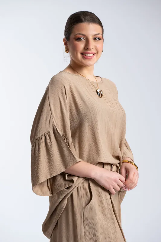 Μπλούζα Ανάγλυφη Υφή Καμπάνα Μανίκια