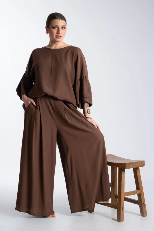 Μπλούζα Ανάγλυφη Υφή Καμπάνα Μανίκια